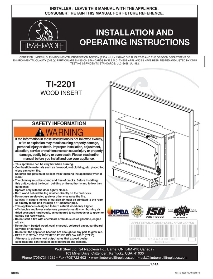 Timberwolf TI-2201 Installation and operating instructions