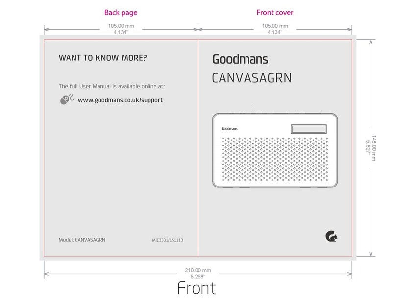 Goodmans CANVASAGRN User manual