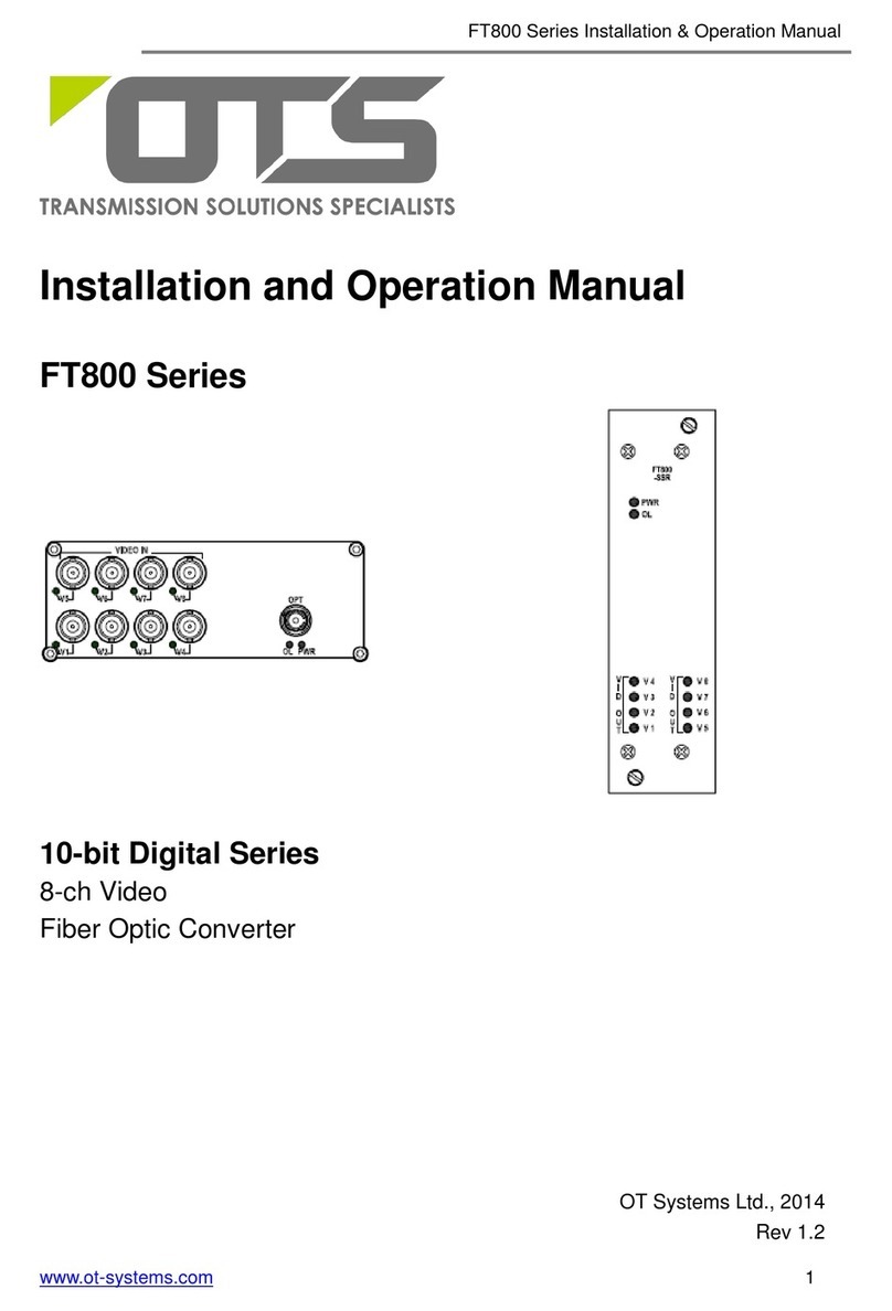 OTS FT800-SSTSA Installation and operation manual