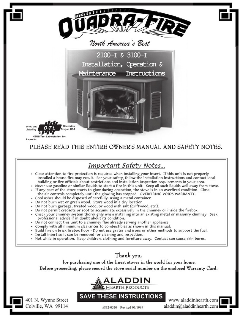 Quadra-Fire 2100-I Installation, operation & maintenance instructions Quadra-Fire 2100-I Installation, operation & maintenance instructions