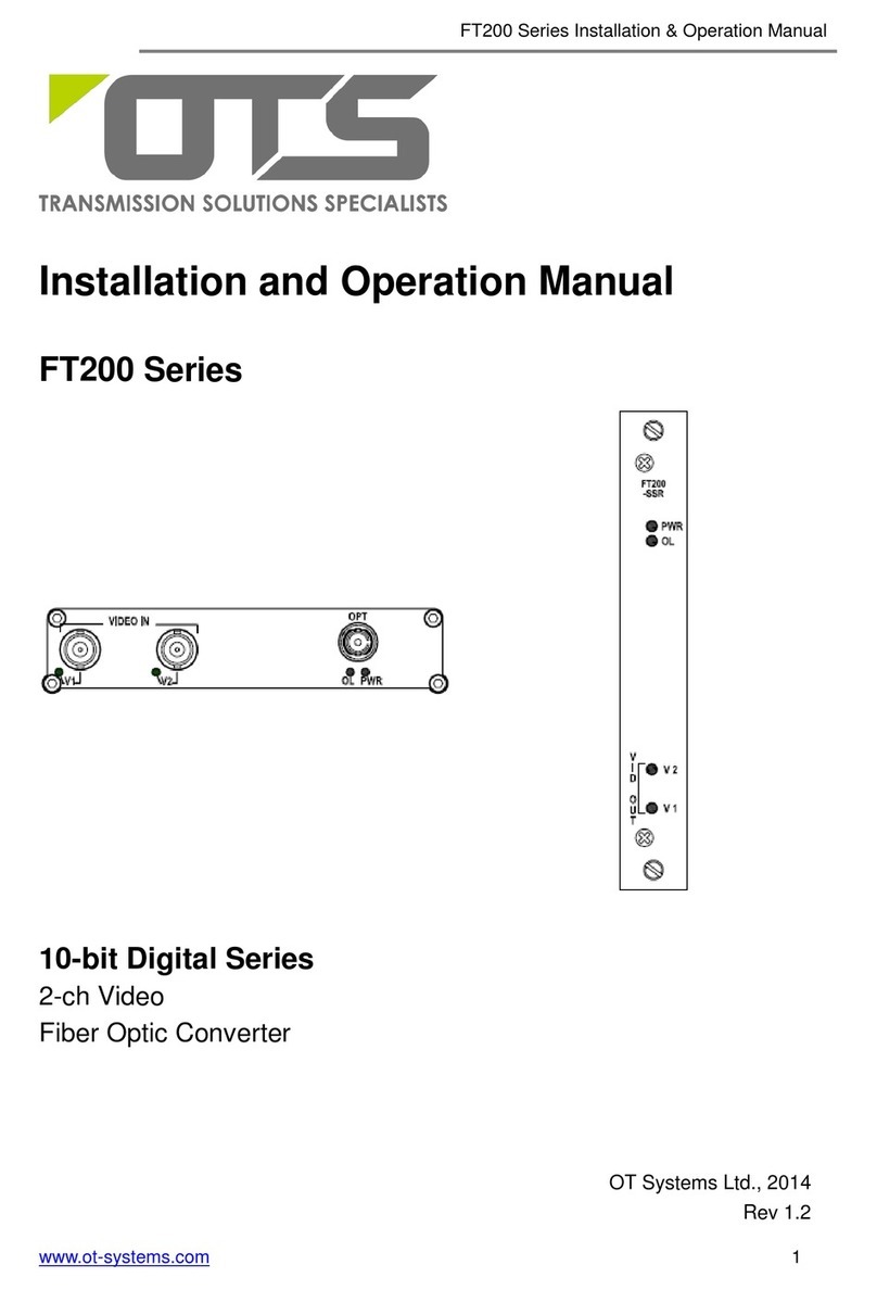OTS FT200-SSTSA Installation and operation manual OTS FT200-SSTSA Installation and operation manual