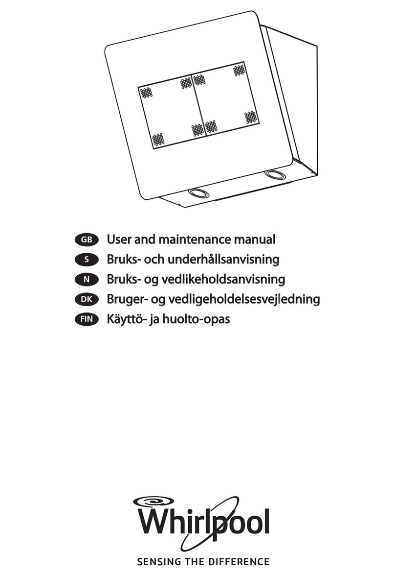 Whirlpool Cooker hoods User and maintenance manual