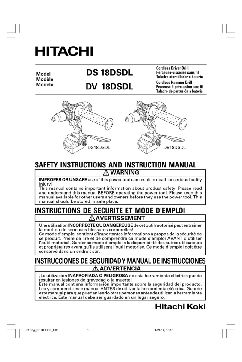 Hitachi DS 18DSDL Safety instructions and instruction manual