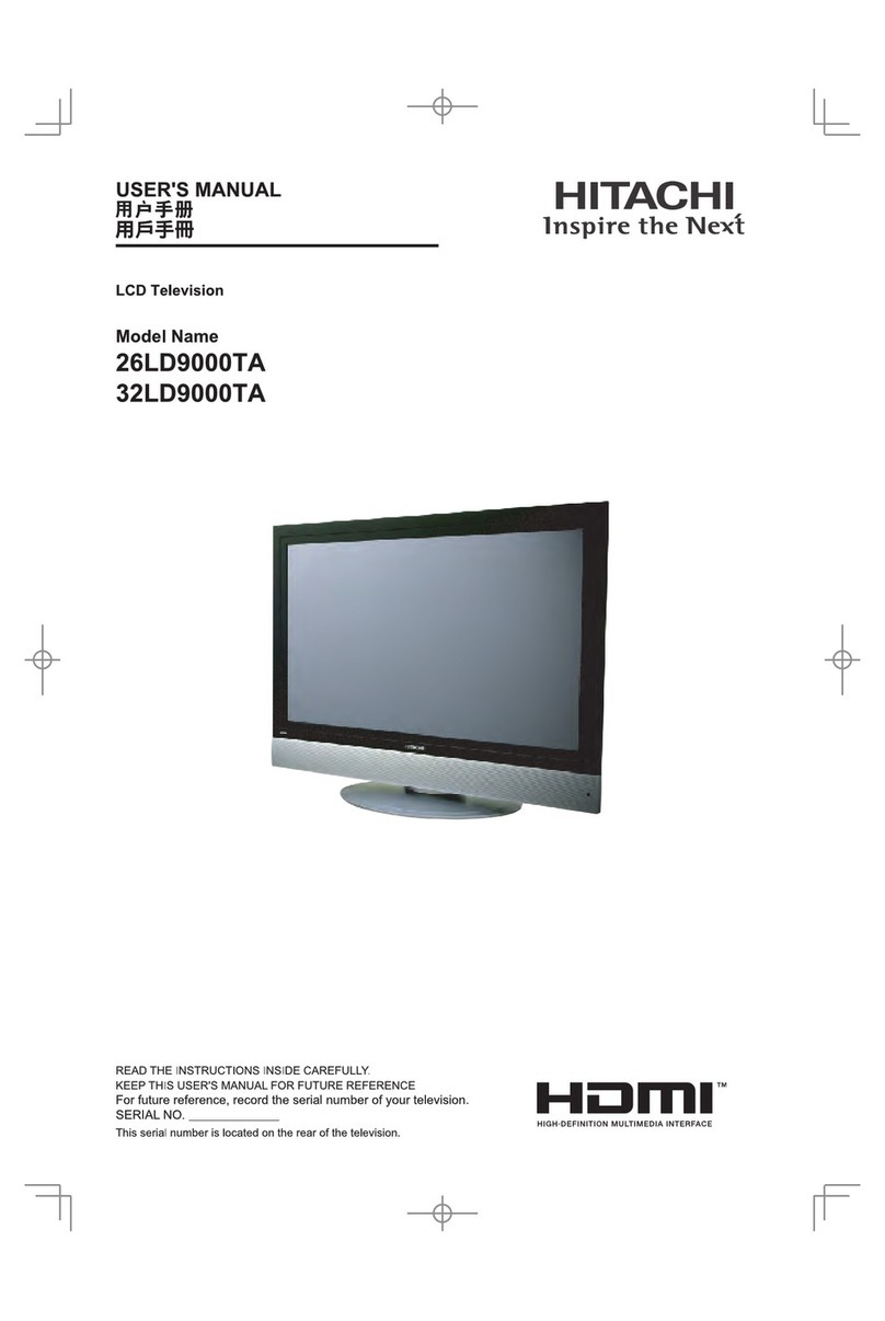 Hitachi 26LD9000TA - LCD Direct View TV User manual