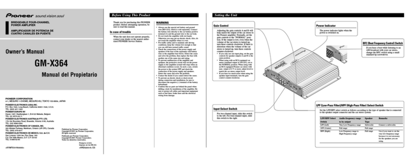 Pioneer GM-X364 User manual