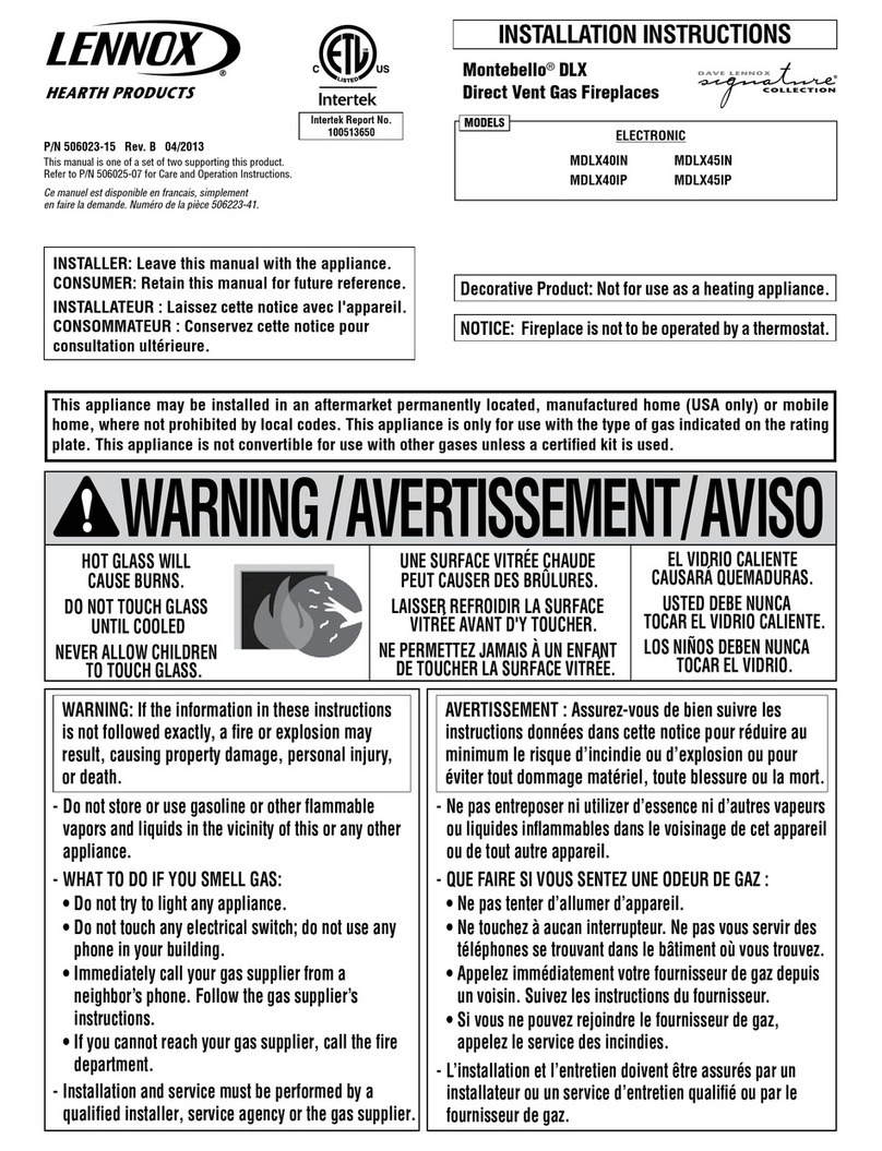 Lennox Montebello MDLX40IN User manual