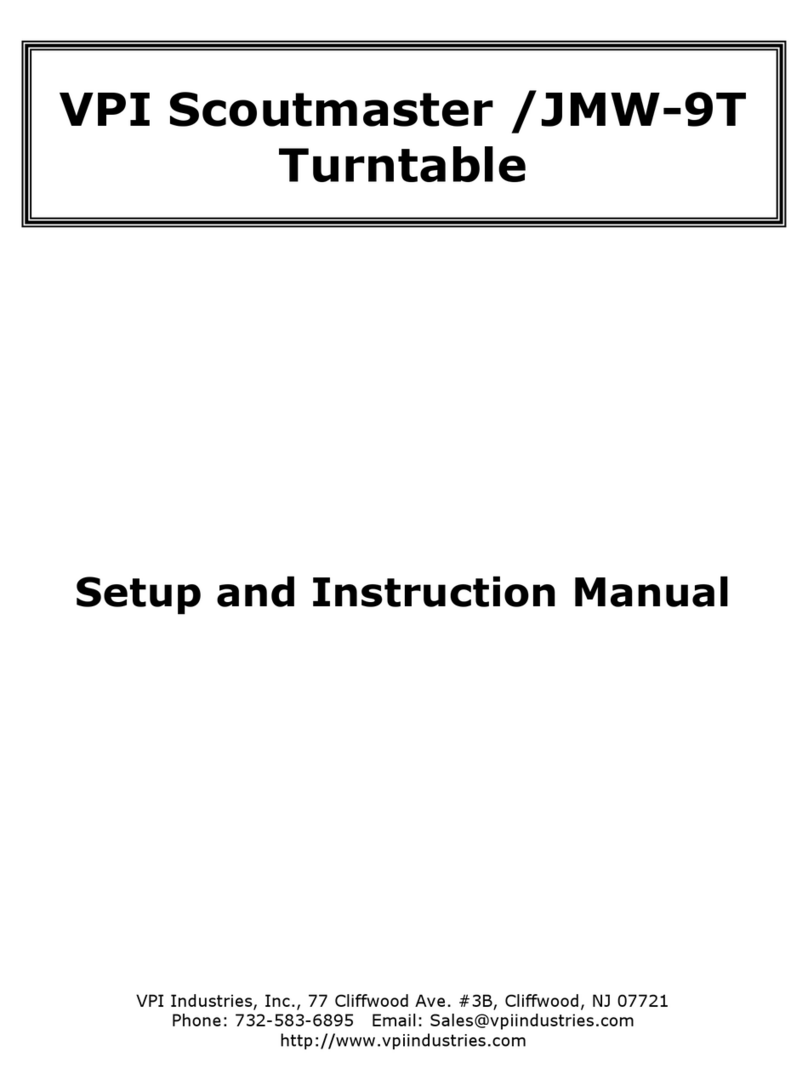 VPI Industries JMW-9T User manual