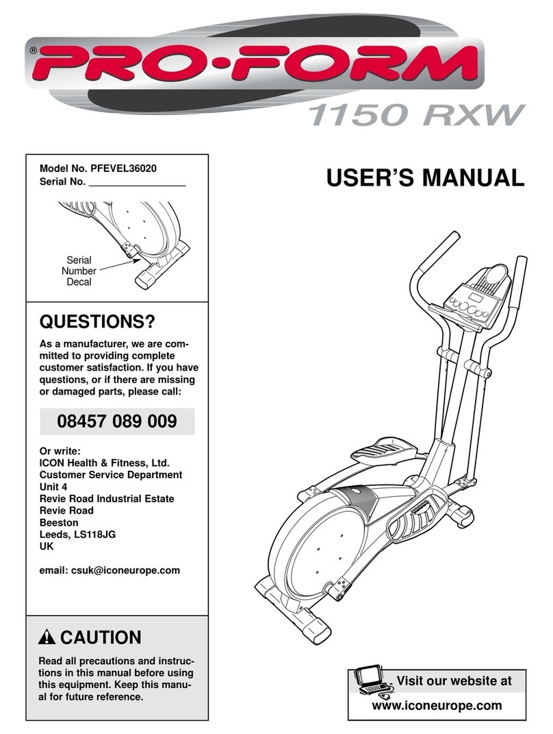 Pro-Form 1150 RXW user manual