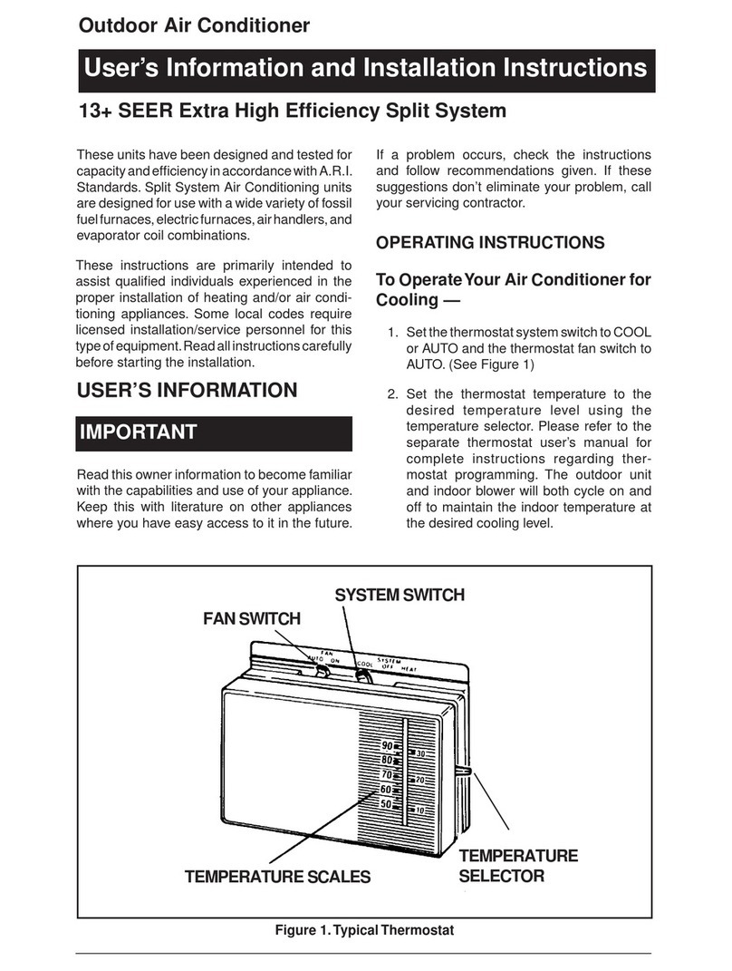 Nordyne 13+ SEER Extra High Effi ciency Split System Manual