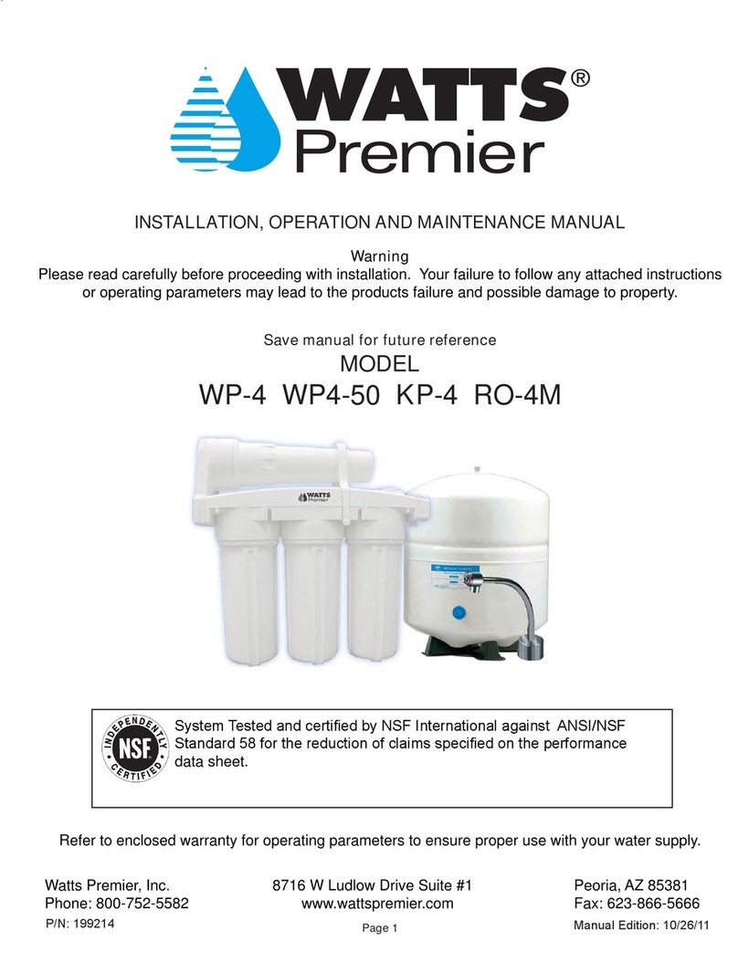 Watts Premier WP-4 Nstallation, operation and maintenance manual