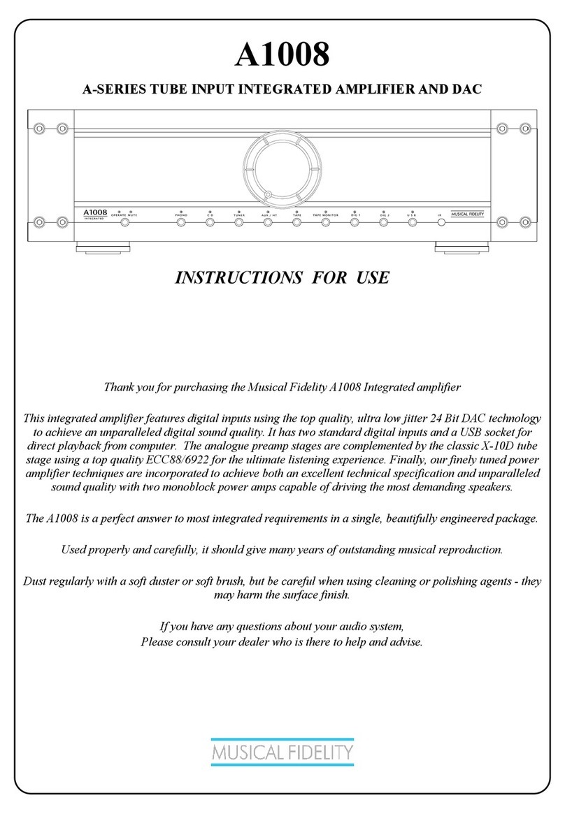 Musical Fidelity A1008 Instructions for use