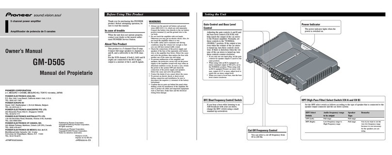 Pioneer GM-D505 User manual