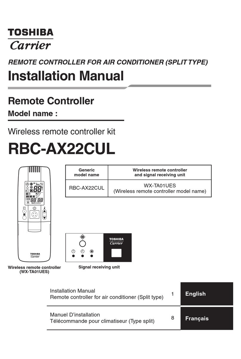 Toshiba Carrier RBC-AX22CUL User manual