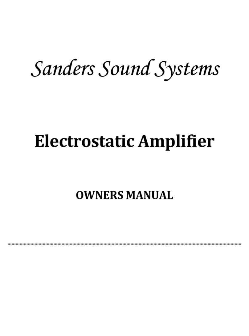 Sanders Sound Systems Electrostatic Amplifier User manual