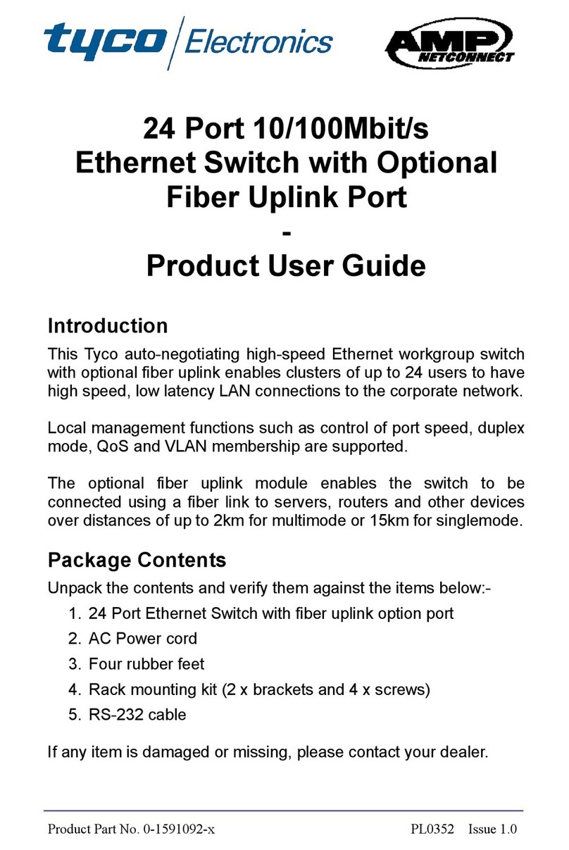 Tyco Electronics 8 Port 10/100Mbit/s Ethernet Smart Switch with Fibre... Product user guide