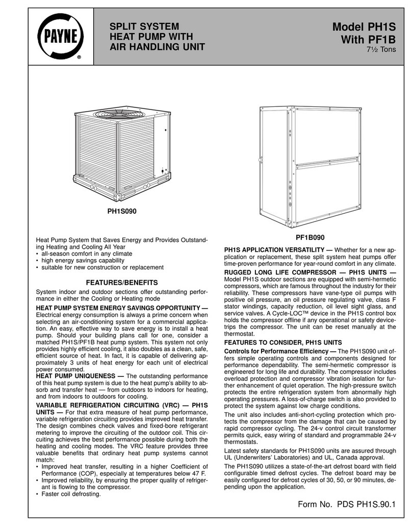 Payne PH1S User manual