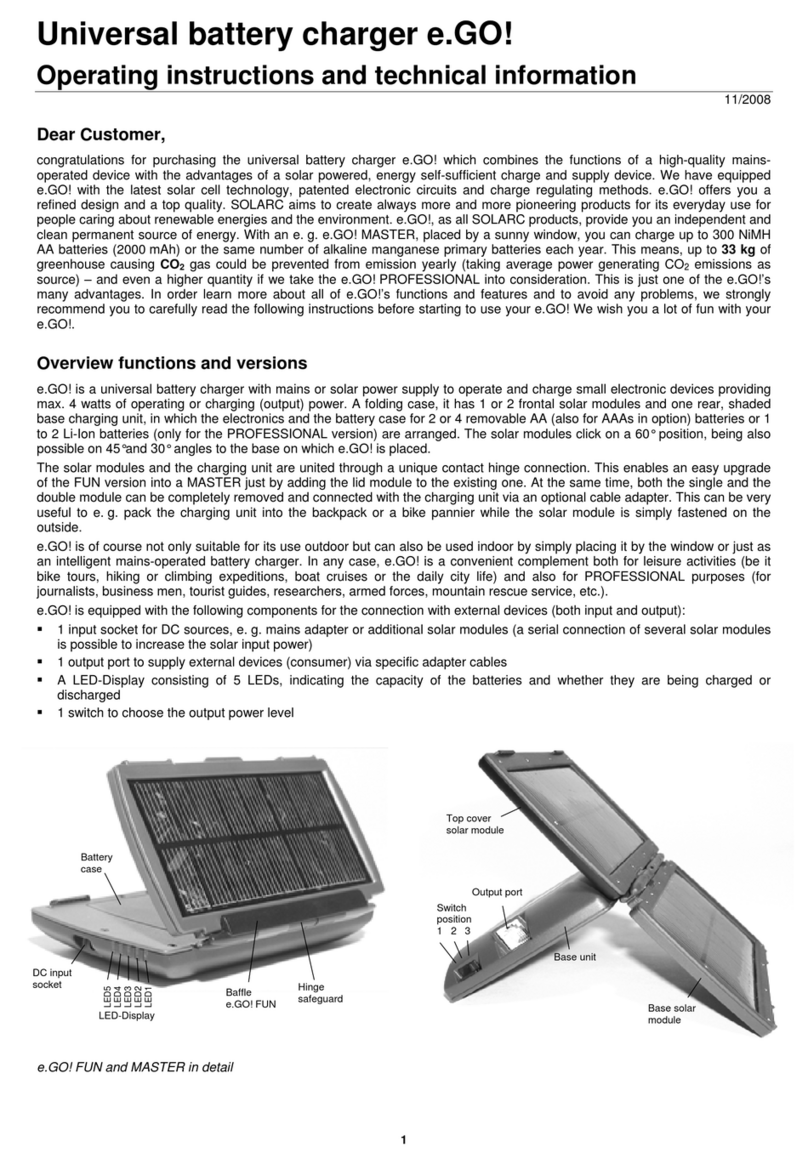 Solarc e.GO Operating instructions and technical information Solarc e.GO Operating instructions and technical information