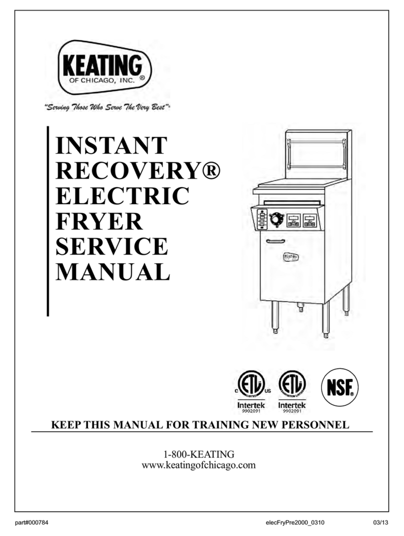 Keating Of Chicago INSTANT RECOVERY GAS FRYER User manual