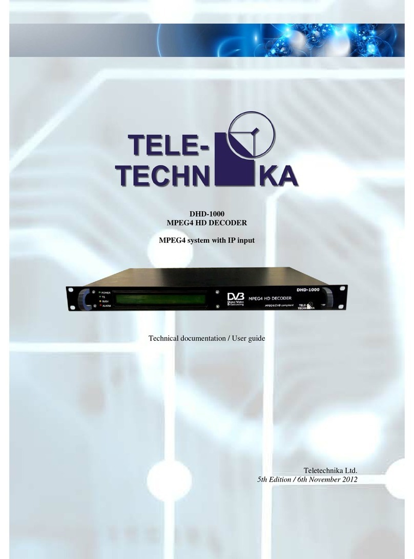 Teletechnika Ltd. DHD-1000 Technical documentation/user guide