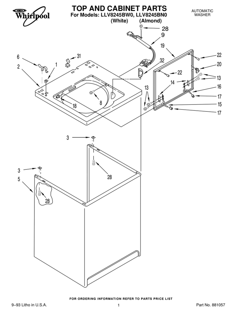 Whirlpool LLV8245BW0 parts list