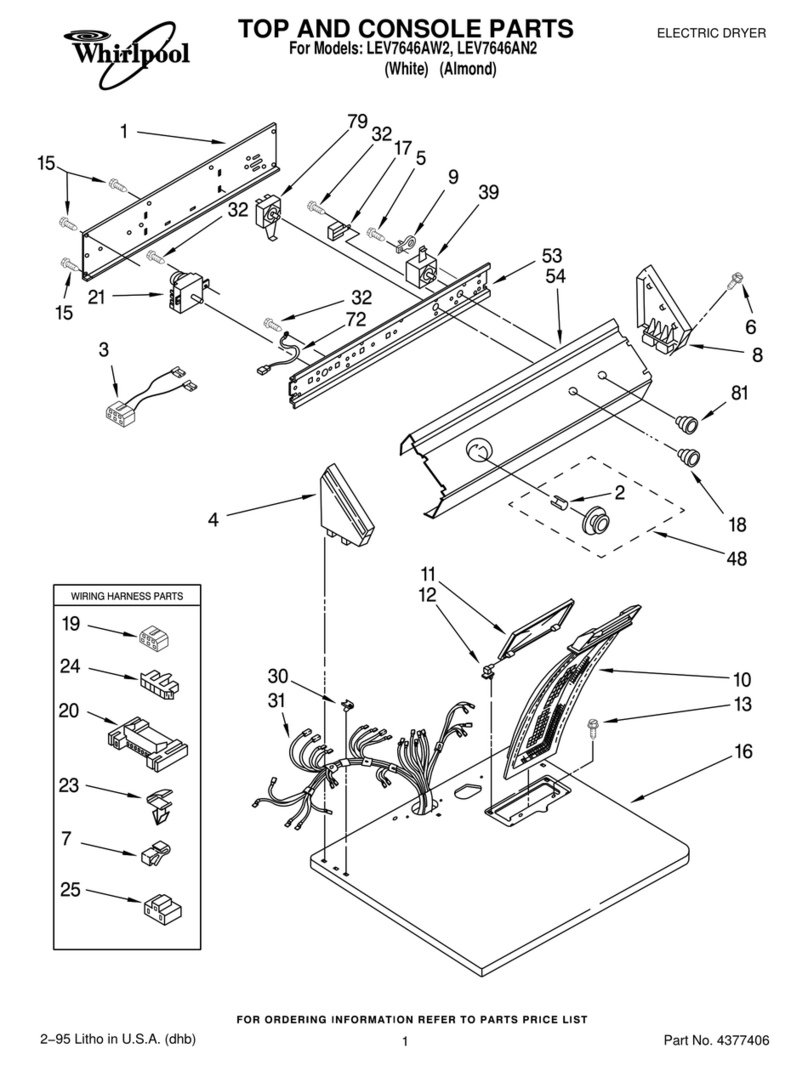 Whirlpool LEV7646AW2 parts list