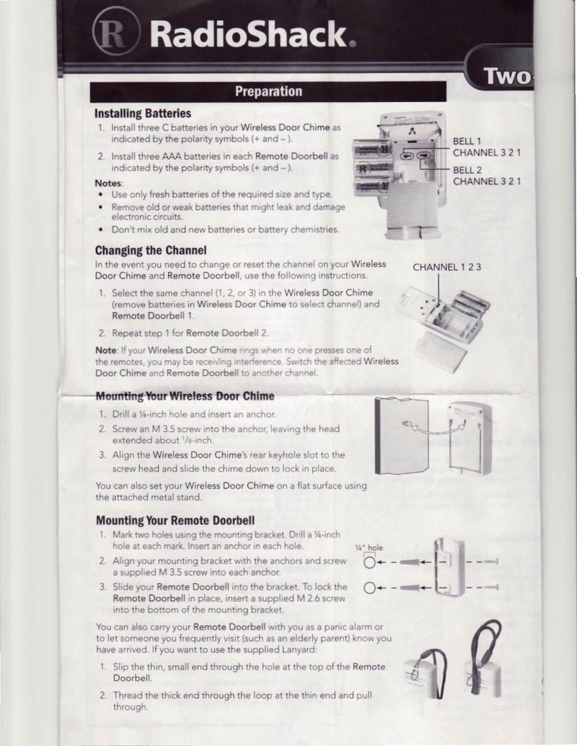 Radio Shack Wireless Two-Bell Door Chime user guide