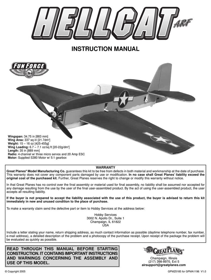 GREAT PLANES Hellcat ARF instruction manual
