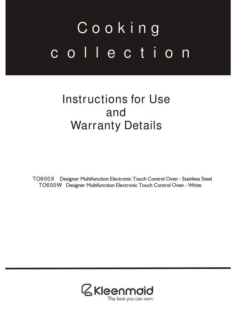 Kleenmaid TO600X Instructions for use Kleenmaid TO600X Instructions for use