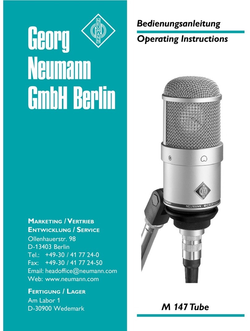 Georg Neumann GmbH M 147 Tube operating instructions