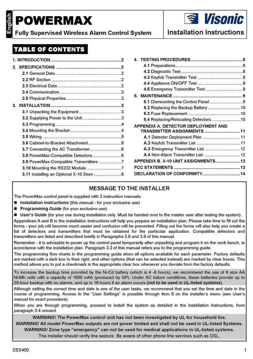 Visonic POWERMAX - User manual