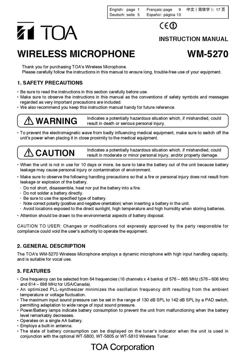 Toa WM-5270 User manual