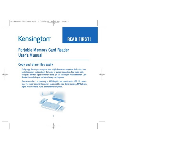 Kensington Portable Memory Card Reader user manual