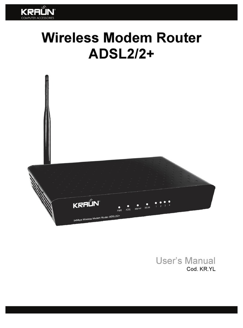 Kraun Wireless ADSL2/2plus Modem Router 54Mbps User manual