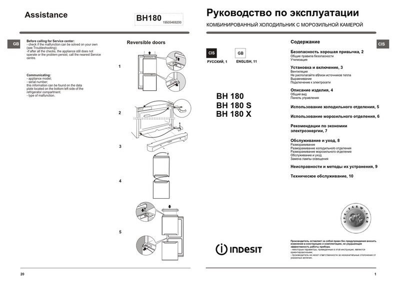Indesit BH 180 operating instructions