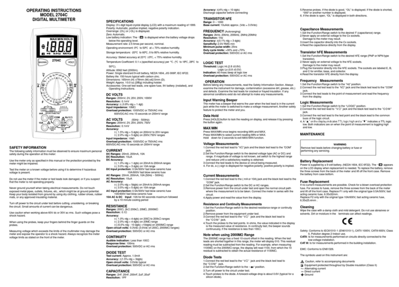 B&K 2704C operating instructions