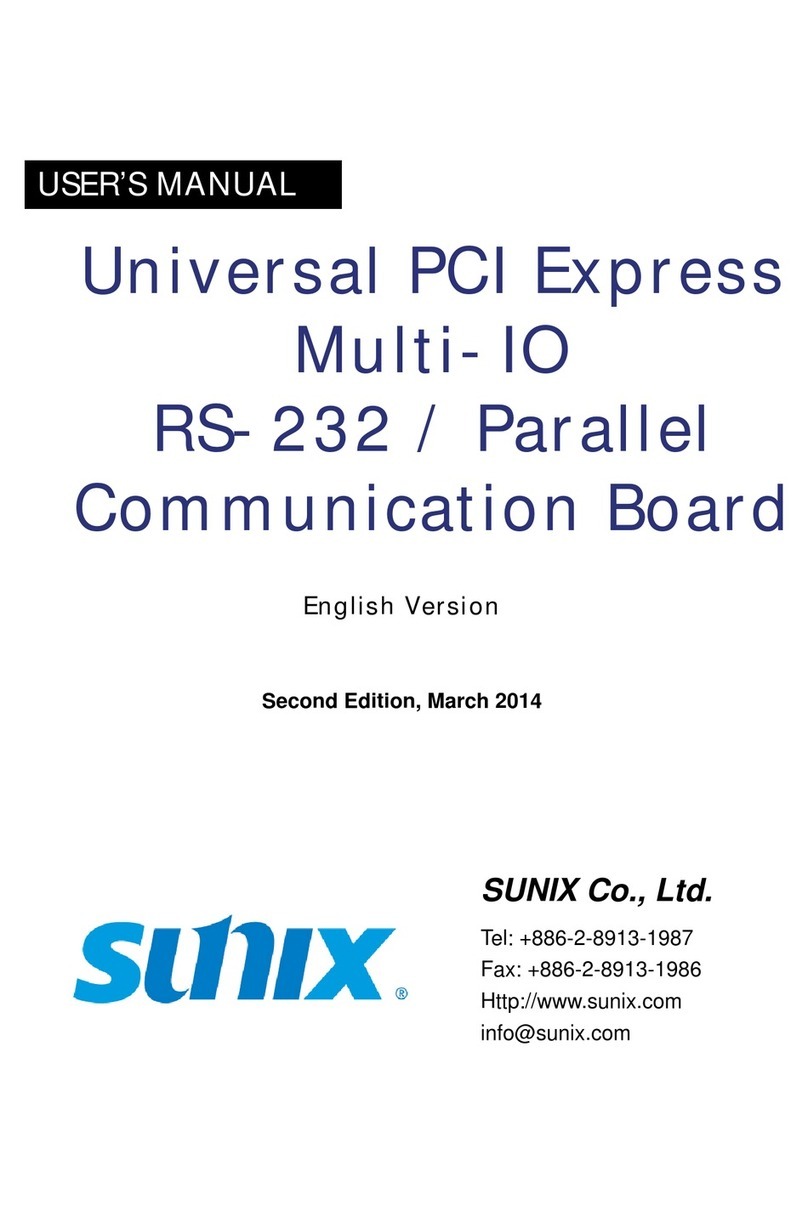 Sunix Universal PCI Express Multi-IO RS-232/Parallel Communication... user manual