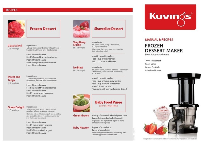 Kuvings FROZEN DESSERT MAKER Technical specifications
