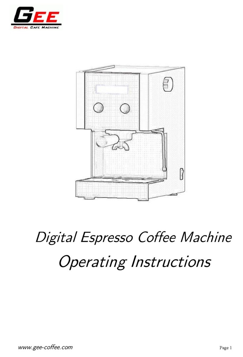Gee Digital Espresso Coffee Machine operating instructions