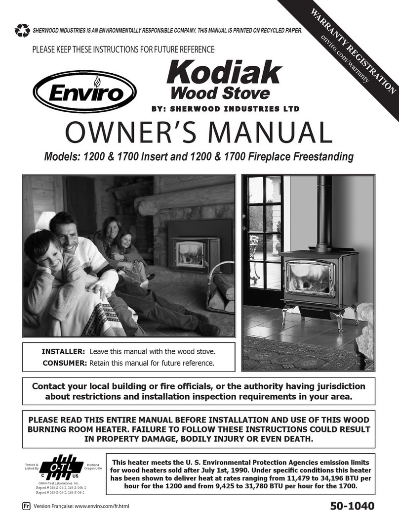 Enviro Kodiak 1200 Fireplace Freestanding owner's manual Enviro Kodiak 1200 Fireplace Freestanding owner's manual