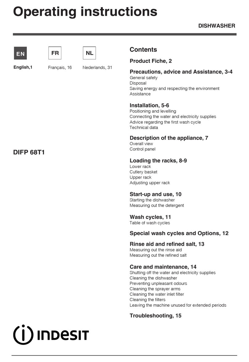 Indesit DIFP 68T1 operating instructions