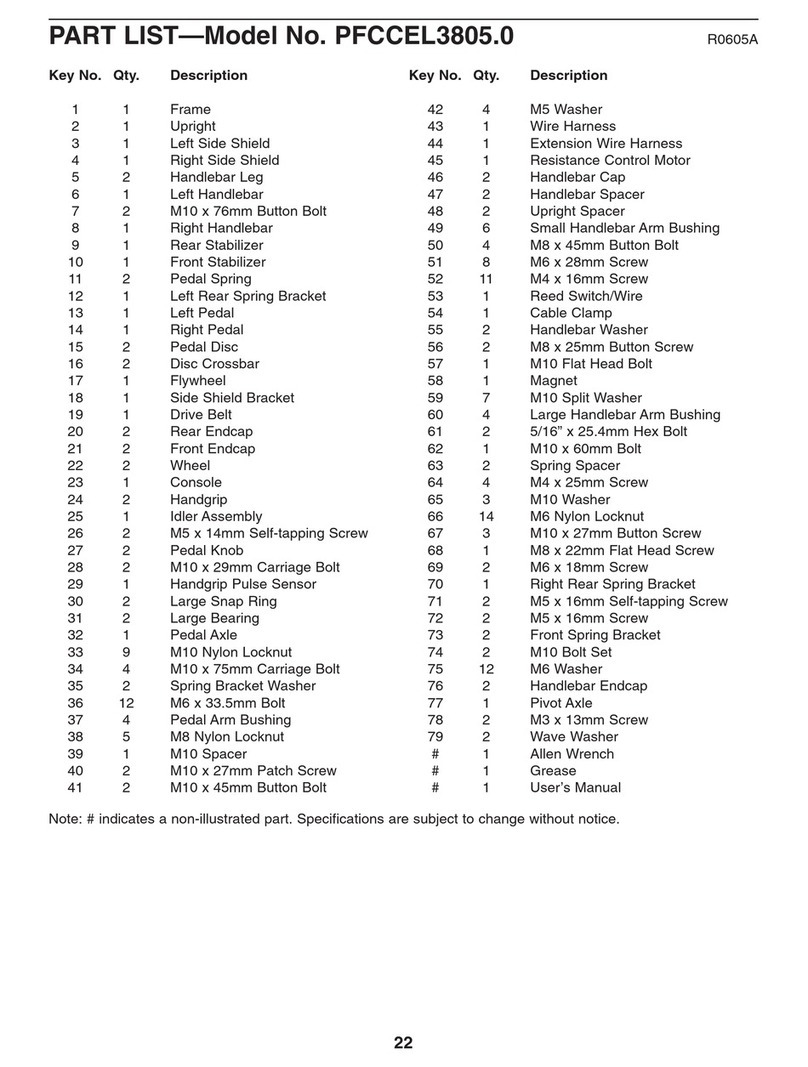 Pro-Form PFCCEL3805.0 User manual