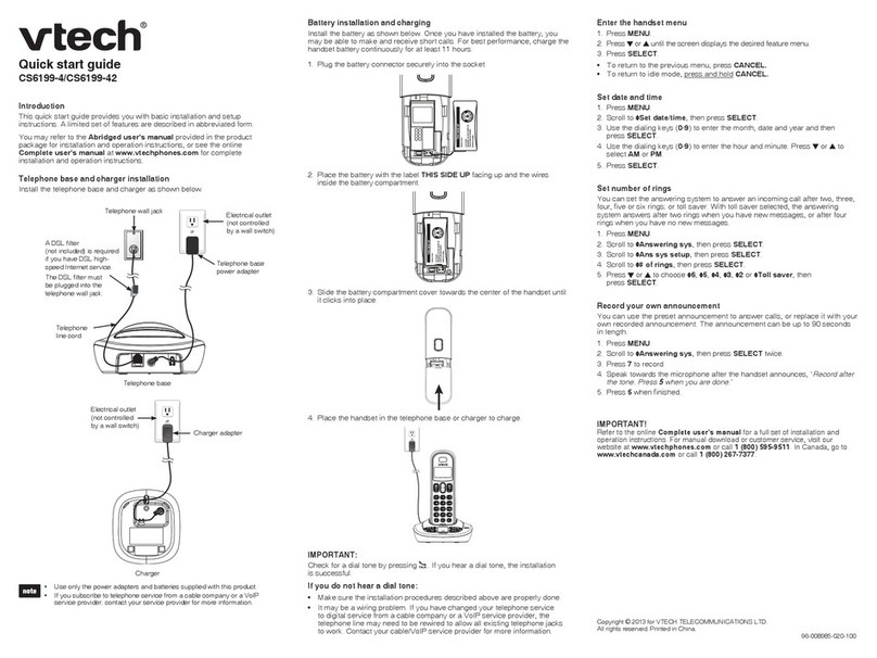 V-tech CS6199-4 User manual