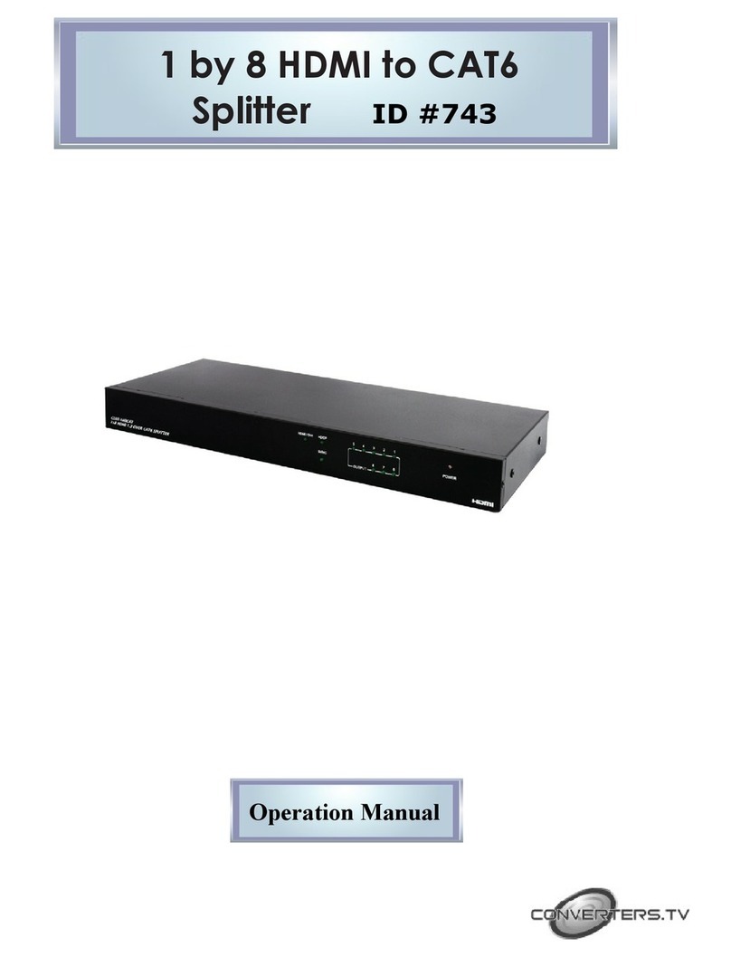 Converters.TV 1 by 8 HDMI to CAT6 Splitter Operation manual