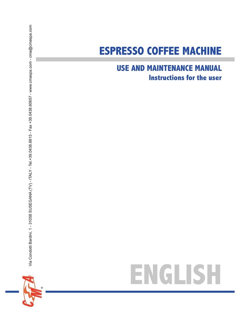 CMA Dishmachines Espresso Coffee Machine Use and maintenance manual CMA Dishmachines Espresso Coffee Machine Use and maintenance manual