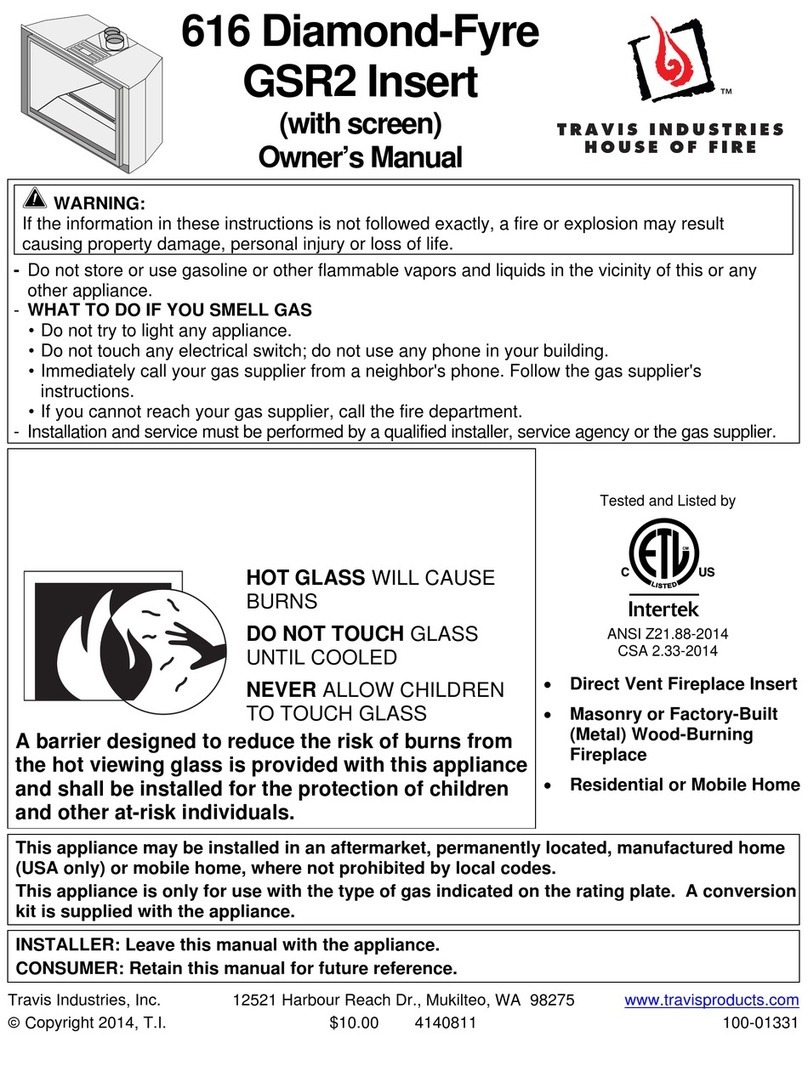 Travis Industries 616 Diamond-Fyre GSR2 User manual