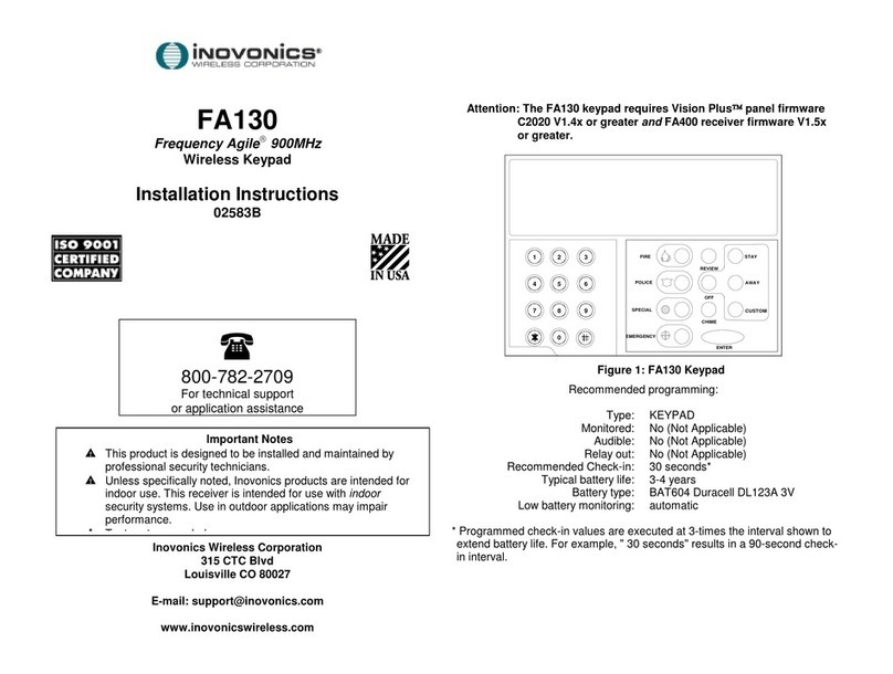 Inovonics FA130 User manual