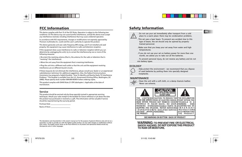 RCA RP3750 User manual