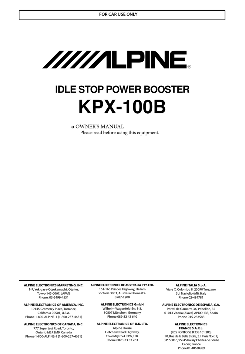Alpine KPX-100B owner's manual