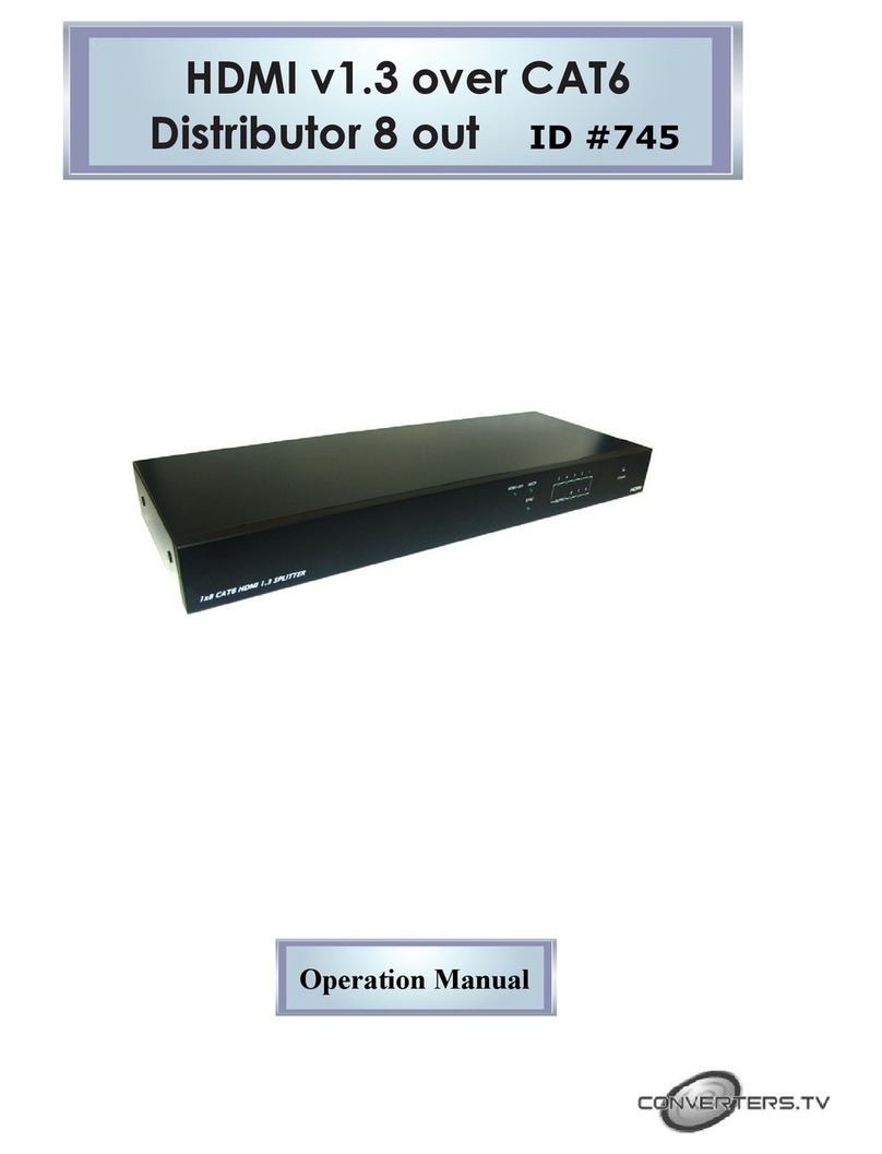 Converters.TV HDMI v1.3 over CAT6 Distributor Operation manual