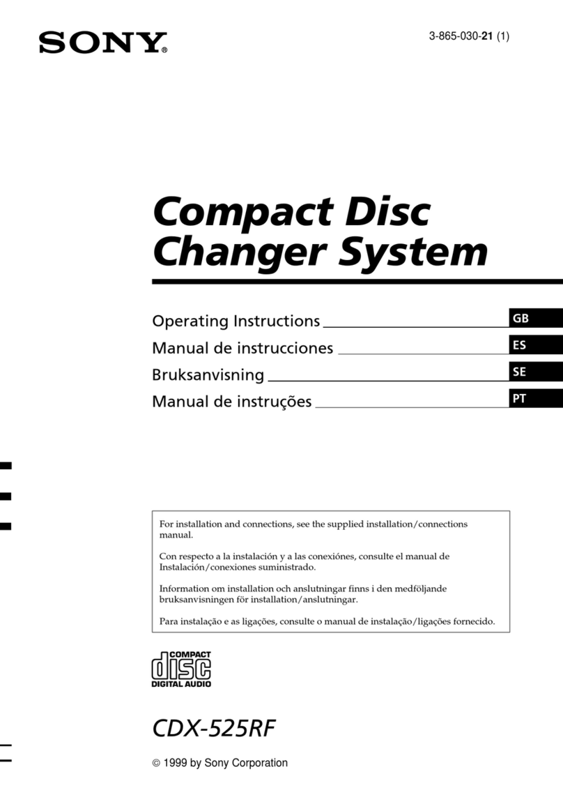 Sony CDX-525RF - Compact Disc Changer System operating instructions Sony CDX-525RF - Compact Disc Changer System operating instructions